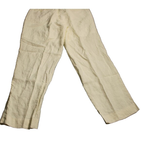 Renato Collezione Pleated Pants Men 40 100% Linen Beige Vintage - Picture 6 of 7
